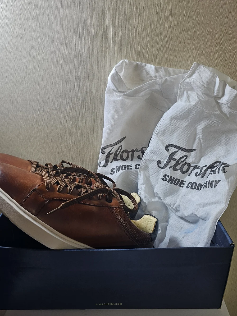 Florsheim Social LT Sneaker Men’s 9M Cognac Brown Leather Comfortech